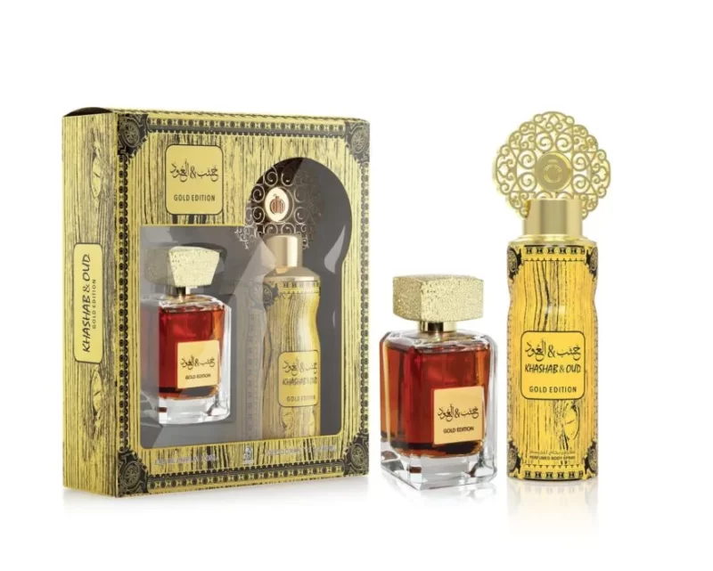 Coffret Parfum d'Orient - Khashab & Oud Gold edition - My Perfumes Dubaï - eau de parfum 100ml & brume corps 200ml