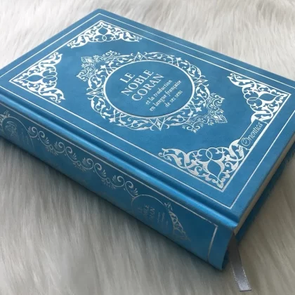 Coran velours bleu ciel