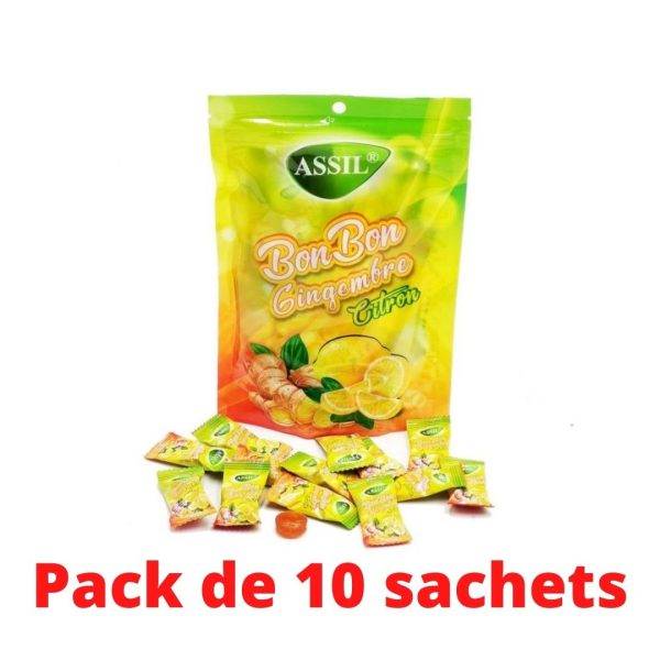 Pack de 10 sachets Bonbons Gingembre Citron