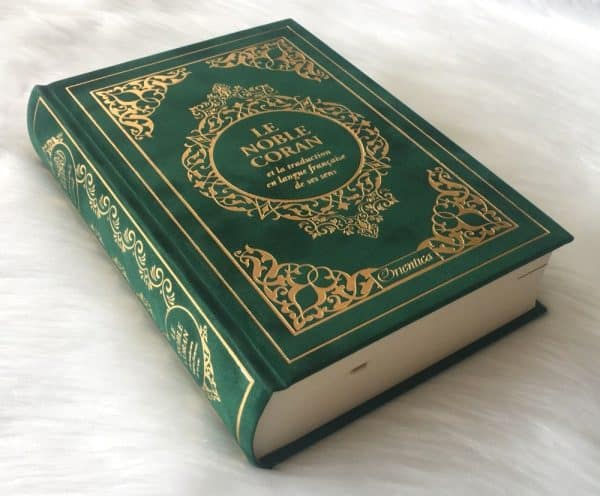 Coran velours vert et doré