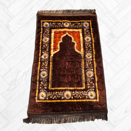 Tapis de Prière ultra-doux-ultra-épais  Marron -antidérapant-double épaisseur xxl