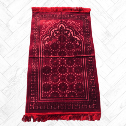 Tapis de Prière doux Flocon fin luxe Rouge ( import turquie)