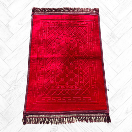 Tapis de Prière (épais et doux) Rouge antidérapant