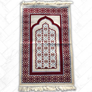 Tapis de Prière modèle Adana (import turquie ) blanc et rouge