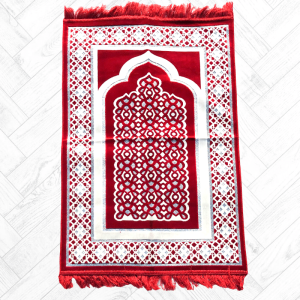 Tapis de Prière modèle Adana (import turquie ) rouge et argent