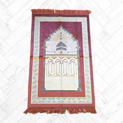 Tapis de Prière modèle Bayram import Turquie gris et bordeaux