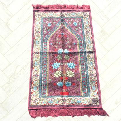 Tapis de Prière modèle Damas rose a Motifs