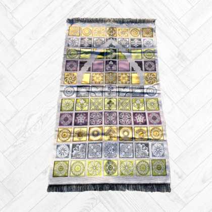 Tapis de Prière modèle Denizli style patchwork blanc