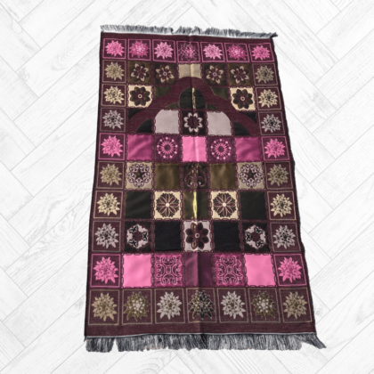 Tapis de Prière modèle Denizli style patchwork rose sombre (2)