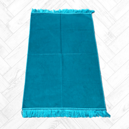 Tapis de Prière doux velours de luxe import Turquie indigo (1)