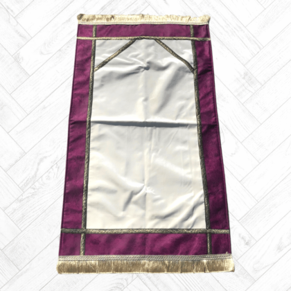 Tapis de Prière Ottoman Bicolore Blanc Violet - import Turquie