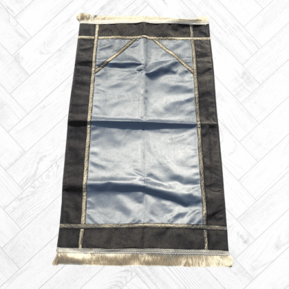 Tapis de Prière Ottoman Bicolore Gris bleuté Noir - import Turquie