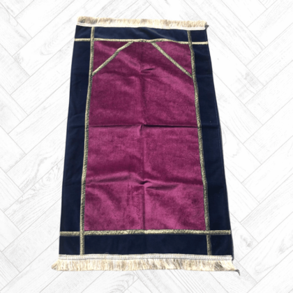 Tapis de Prière Ottoman Bicolore Violet Bleu nuit - import Turquie