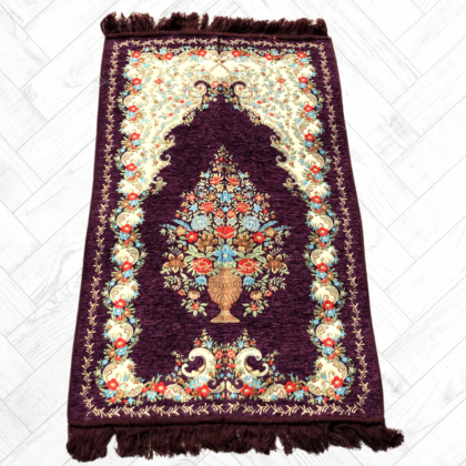 Tapis de Prière modèle Damas Motifs violet