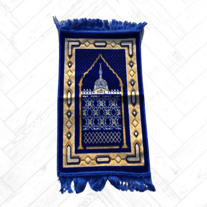 Mini Tapis Prière - Bleu foncé et Or