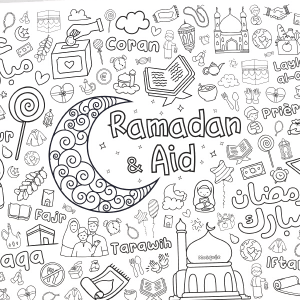 Mon Grand Poster Ramadan et Aid a colorier - DeeniLearn