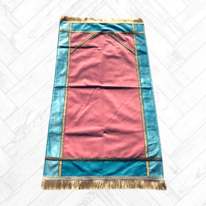 Tapis de Prière Ottoman Bicolore Rose Bleu ciel - import Turquie