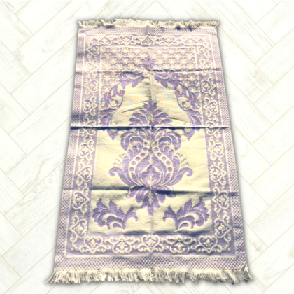 Tapis de Prière modèle Aisha import Turquie Blanc et Violet
