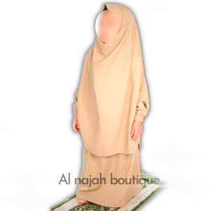 Jilbab fillette Na3im couleur Beige Taupe