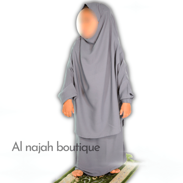Jilbab fillette Na3im couleur Gris clair