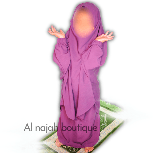 Jilbab fillette Na3im couleur Violet clair