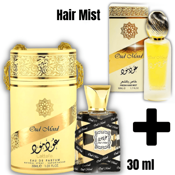 Oud Mood – Lattafa – Pack 30ml et Hair Mist