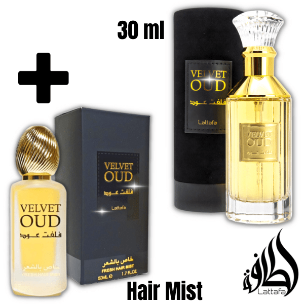 Velvet Oud – Lattafa – Pack 30ml et Hair Mist