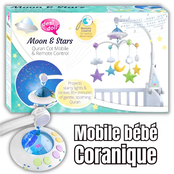 Mobile Coranique pour Bébé - Moon and Stars - Desi Doll