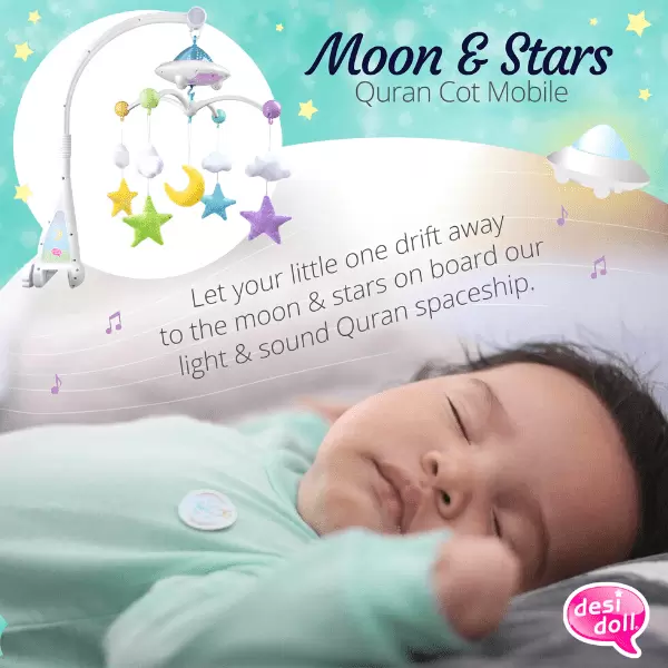 Mobile Coranique pour Bébé - Moon and Stars - Desi Doll