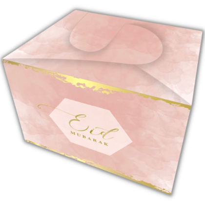 Boite a Biscuits Chocolats Eid Mubarak - Old Pink