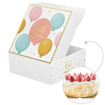 Boite a Gâteau Cake Eid Mubarak - Ballons
