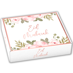 Boite a Gâteaux Tarte Eid Mubarak - Fleurs Roses