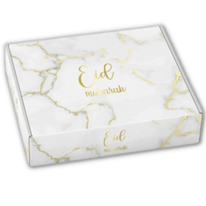 Boite a Gâteaux Tarte Eid Mubarak - gold Marbre