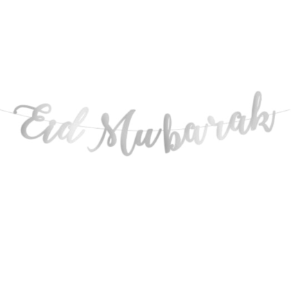 Guirlande Décorative Plates Eid Mubarak - Argentée