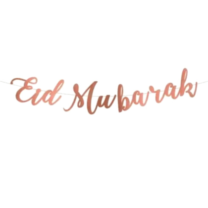 Guirlande Décorative Plates Eid Mubarak - Rose Gold
