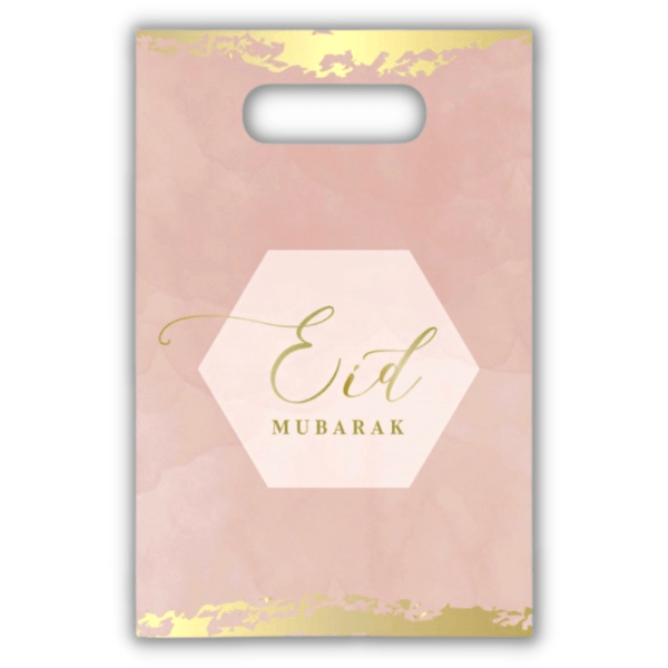 Lot de Petits Sachets Eid Mubarak x 6 - Rose et Or