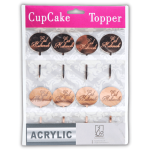 Toppers - Décoration Cupcakes - Biscuits Eid Mubarak - Rose