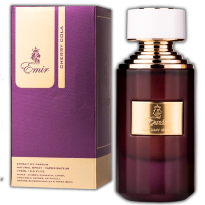 Cherry Cola Emir de Paris Corner est un parfum pour homme et femme. Cherry Cola Emir a été lancé en 2023. Les notes de tête sont Cerise noire, Cannelle, Noix de muscade et Citron de Sicile; les notes de coeur sont Patchouli et Fleur d'oranger; les notes de fond sont Fève de tonka, Benjoin, Vanille et Ciste.